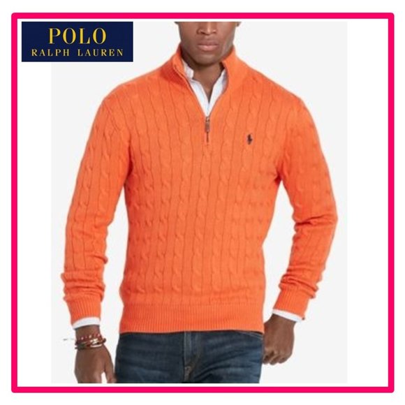 Polo Ralph Lauren Mens Orange Sweater 
